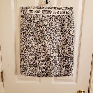 The Limited Blue Abstract Pencil Skirt, Size 4